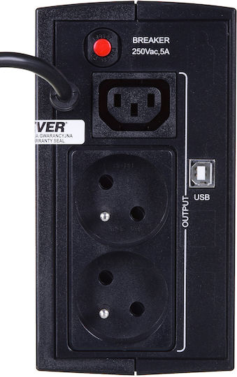 Ever Ever Duo 550 AVR FR UPS Line-Interactive 550VA 330W with 4 Schuko Power Plugs