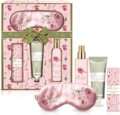 Baylis Royale Garden Rose Poppy & Vanilla Luxury Beauty Sleep Gift Skin Care Set with Facial Lotion