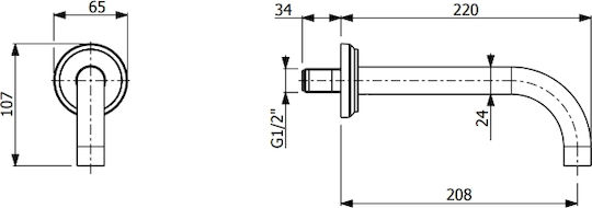 Armando Vicario Built-in Mixer & Spout Set for Bathtub Bronze