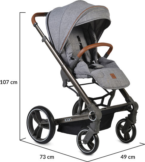 Cangaroo Icon Verstellbar 2 in 1 Baby Kinderwagen Geeignet für Neugeborene Grey