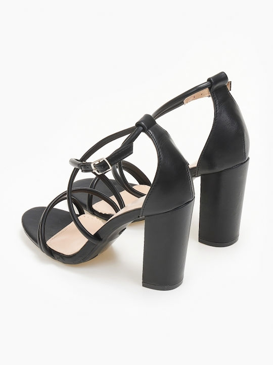 Issue Fashion Women's Sandals Black with High Heel