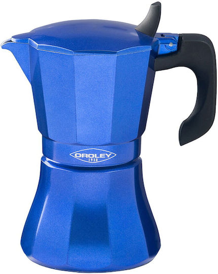 Oroley Stovetop Espresso Pot 9 Cups Blue