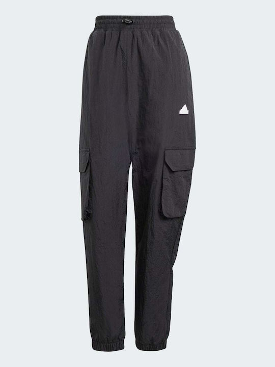 City Escape Cargo Pants Γυναικείο Υφασμάτινο Cargo Παντελόνι Μαύρο
