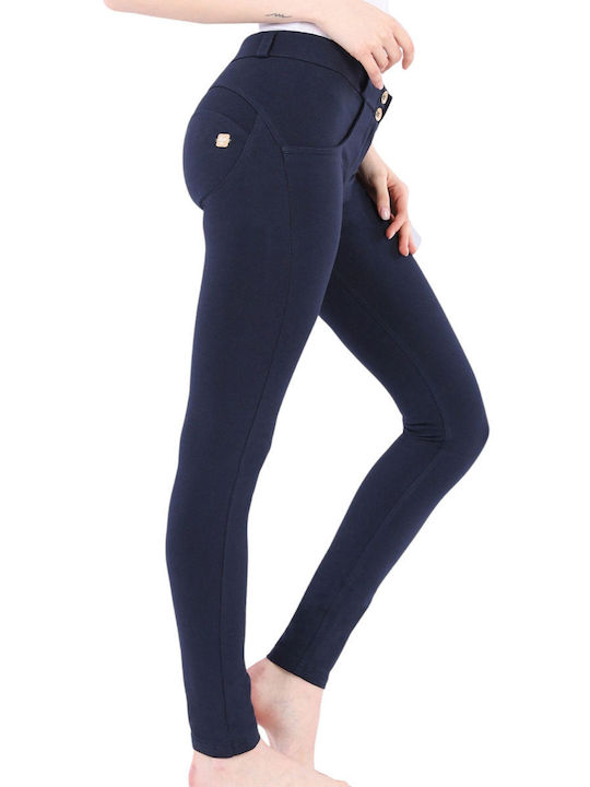 Freddy Women's Fabric Trousers Push-up in Skinny Fit Blue