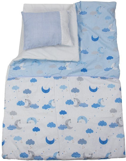 Kamtex Baby Baby Crib Bedding Set 7pcs Light Blue