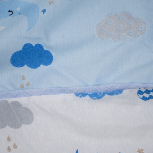 Kamtex Baby Baby Crib Bedding Set 7pcs Light Blue