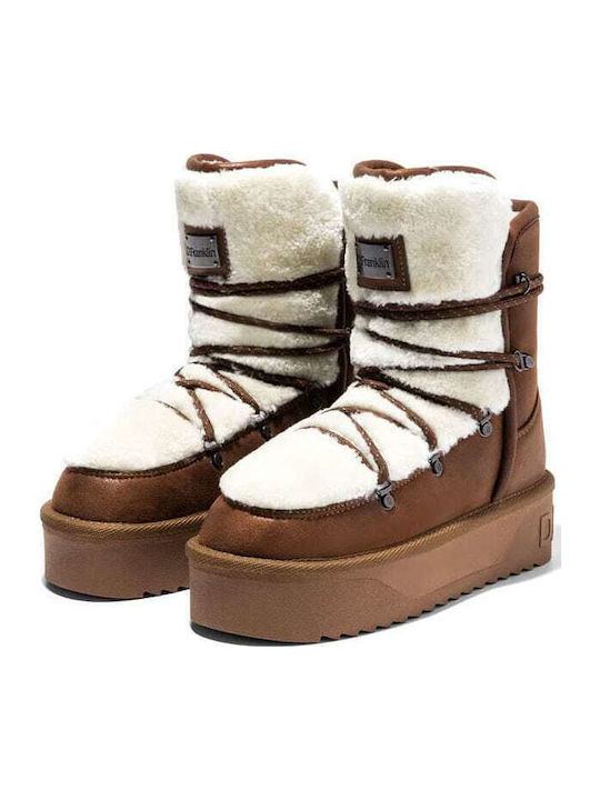 Nordic V.2 Trk Women's Snow Boots with Fur Tabac Brown