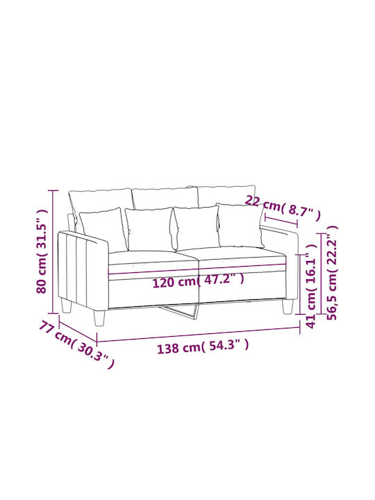 vidaXL Zwei-Sitzer Sofa Hellgelb 138x77x80cm
