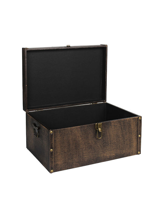 Keskor Wooden Decorative Trunk Brown 48x34x26cm