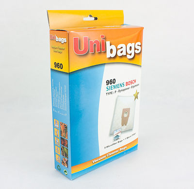 Unibags 960D Vacuum Cleaner Bags 5pcs Compatible with Bosch / Siemens Vacuum Cleaners