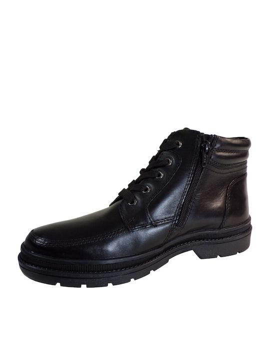 Leder Anatomisch Herrenstiefel Schwarz