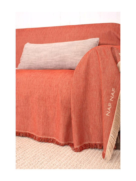 Naf Naf Three-Seater Sofa Throw Chenille 180x300cm Terra