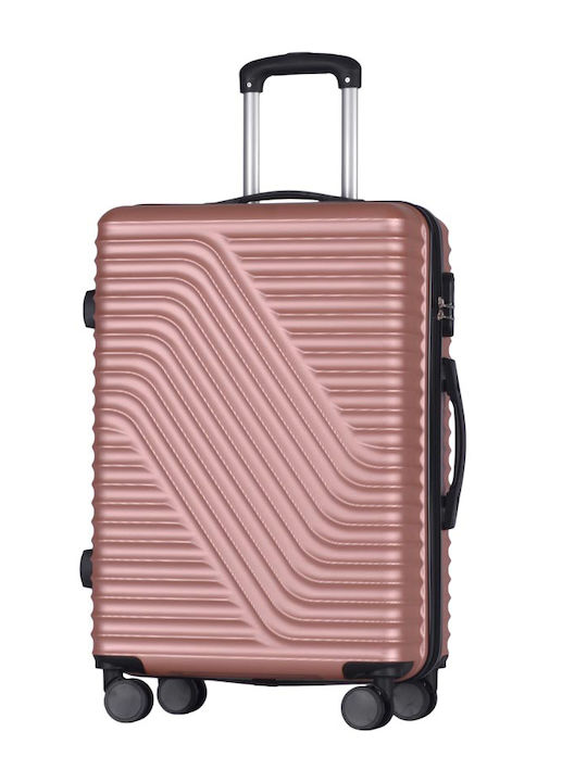 Amber Reisekoffer Hartschalen Pink/Gold mit 4 Räder Set 3Stück AM1013/3-RG