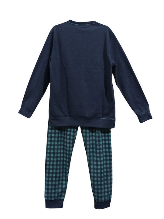 Confezioni Biemme SNC Men's Winter Cotton Pajamas Set BLUE