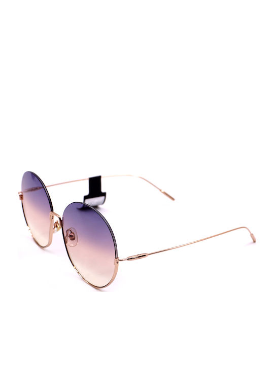 Bolon Unisex Sunglasses with Rose Gold Metal Frame and Pink Gradient Lens BL7106A30