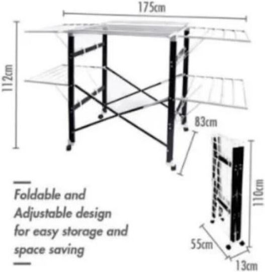 Clothes Folding Floor Clothes Drying Rack 175x83cm