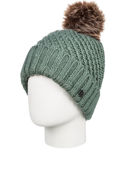 Roxy 'blizzard' Beanie Beanie Knitted in Khaki color