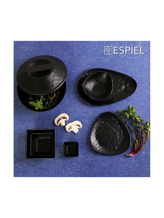 Tria Serving Bowl Round made of Melamine Black with Diameter 18cm
