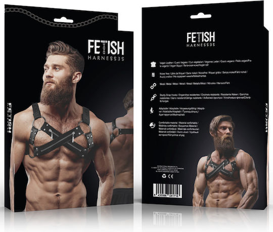 Fetish Submissive Ανδρικό Harness Μαύρο
