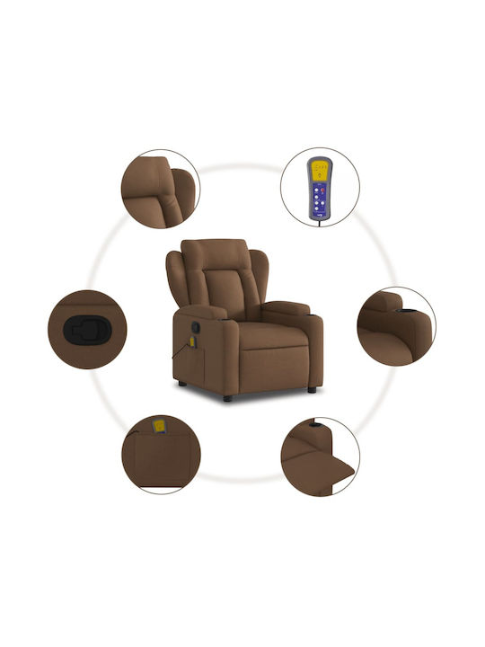Πολυθρόνα Relax Massage με Υποπόδιο Καφέ 77x94.5x100cm