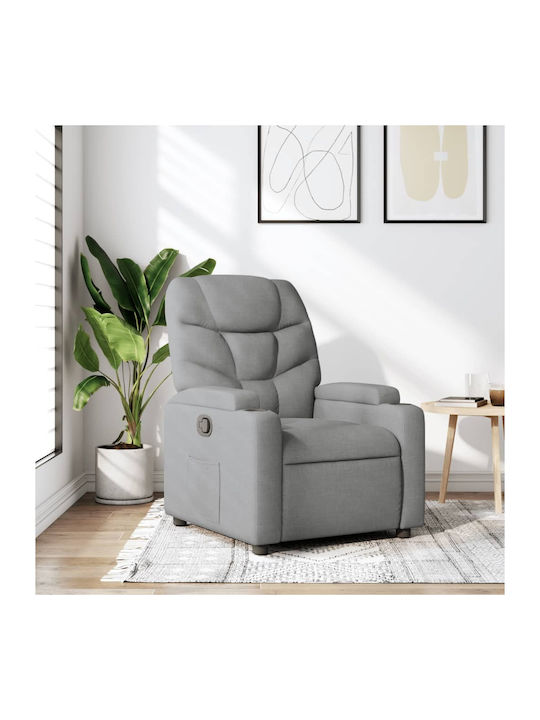 Πολυθρόνα Relax με Υποπόδιο Ανοιχτό Γκρι 74x89x100cm