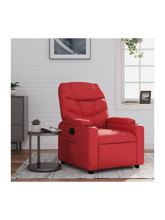 Relaxsessel mit Fußhocker aus Kunstleder Red 74x89x100cm