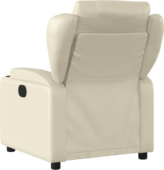 Fotoliu Relax cu Puf din Piele Ecologică Cremă 77x94.5x100cm