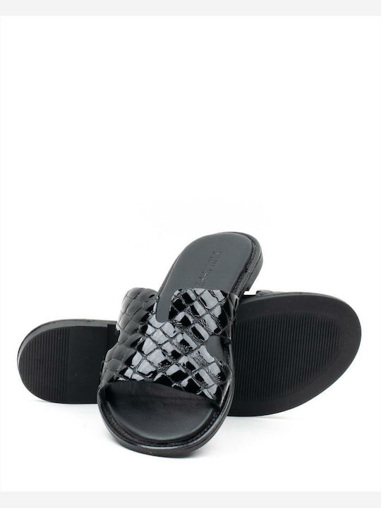 10141 Leder Flache Sandalen für Damen croco