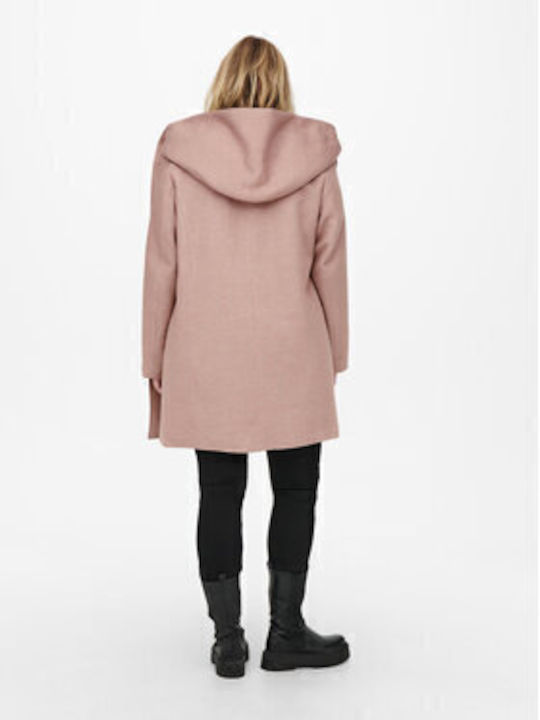 Women's Pink Coat with Buttons