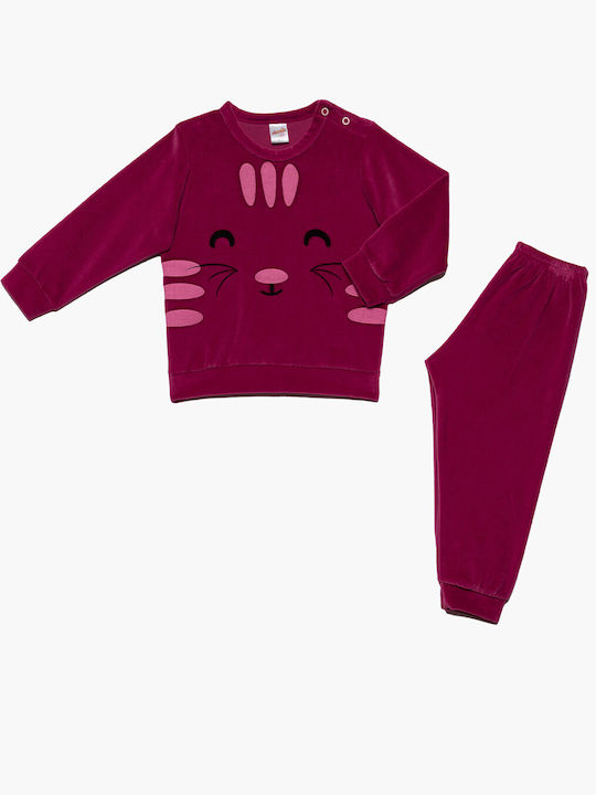 Minerva Kids Pyjamas Winter Velvet Fuchsia