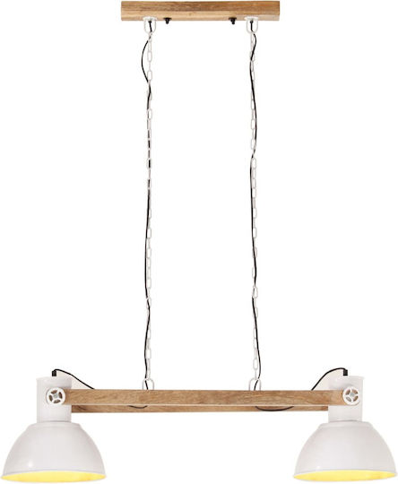 vidaXL Industrial Pendant Light White with Socket E27 29x28cm