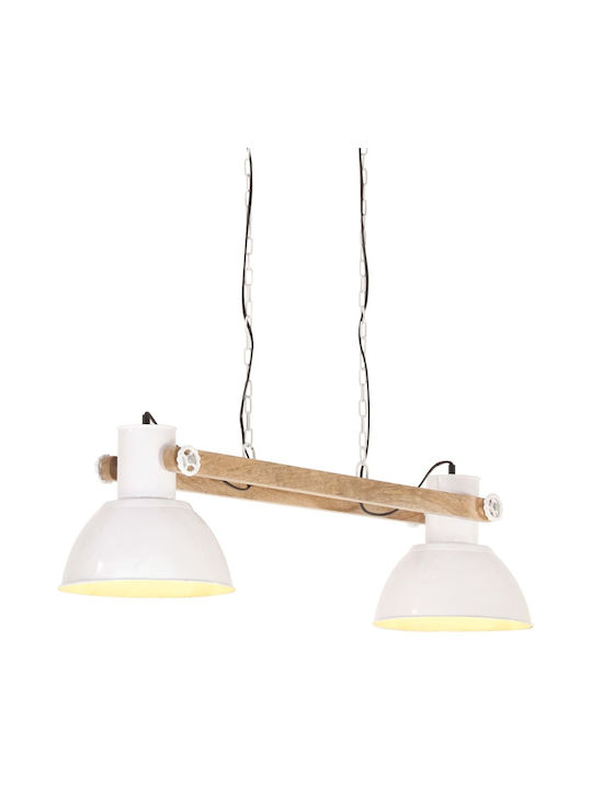 vidaXL Industrial Pendant Light White with Socket E27 29x28cm