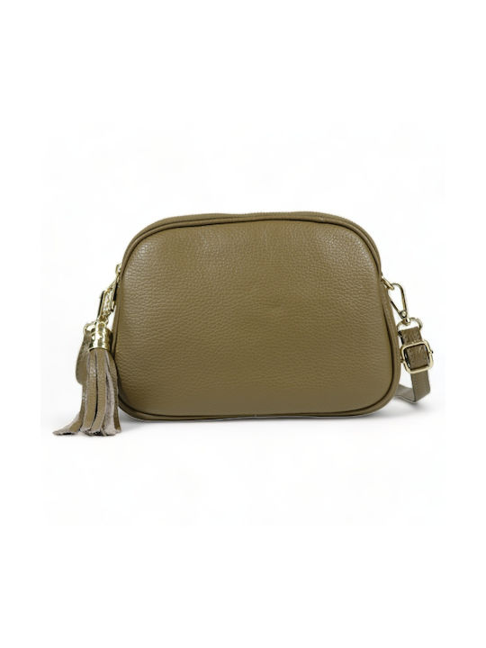 Passaggio Leather Leder Damentasche Umhängetasche Khaki