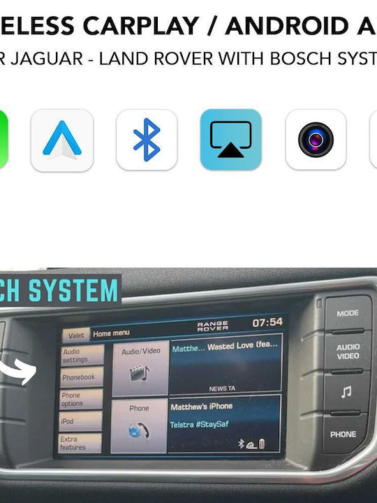 Digital IQ Auto-Audiosystem für Land Rover Range Rover Jaguar XE 2011-2017 (Bluetooth/USB/AUX/WiFi/GPS/Apple-Carplay/Android-Auto) mit Touchscreen 8"