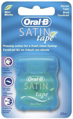 Oral-B Satin Tape Waxed Dental Floss with Mint Flavour 25m