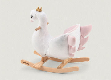 Wellgro Fabric Rocking Toy Swan with Max Load Capacity 40kg Pink