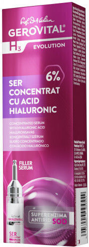 Gerovital H3 Evolution Moisturizing & Anti-aging Serum Face with Vitamin C & Hyaluronic Acid for Radiance 10ml