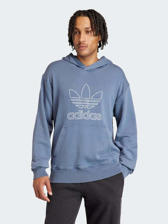Adicolor Outline Trefoil Мъжка Суичър Яке с Качулка Blue
