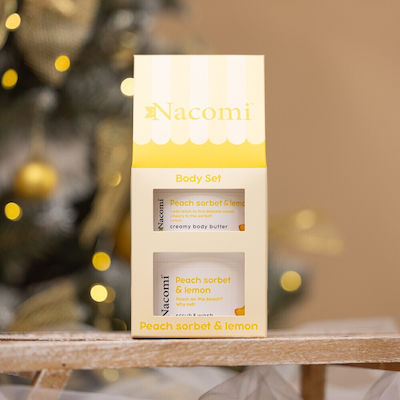 Nacomi Peach Sorbet & Lemon Body Care Set Îngrijire pentru Hidratare cu Exfoliant pentru corp & Crema de corp