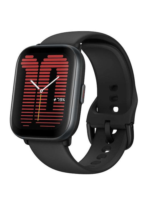 Amazfit Active Aluminium Αδιάβροχο Smartwatch με Παλμογράφο (Midnight Black)