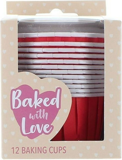 Baked Love Small Non-Stick Paper Baking Cups 12 Pcs Fuchsia