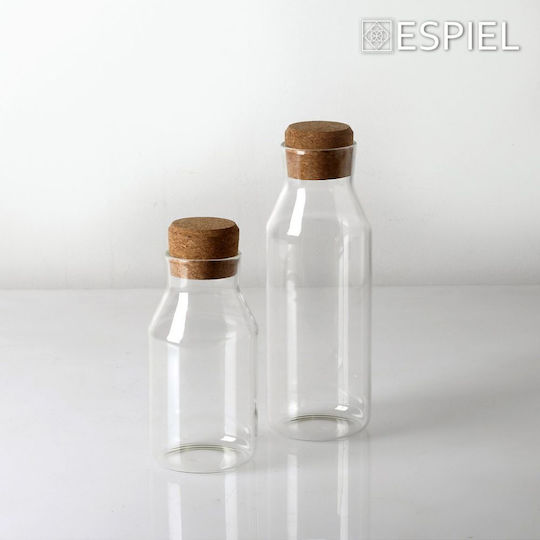 Espiel Flasche Wasser Glas mit Korken Transparent 1000ml Espiel Flasche Wasser Glas mit Korken Transparent 1000ml
