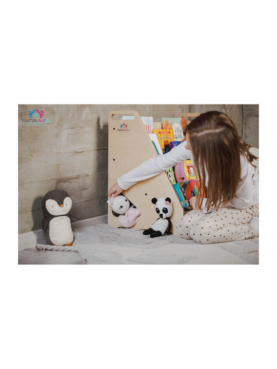 Kids Wooden Bookcase Beige 73x35x50cm
