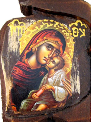 Christening Favor with Religious Icon made of Wood