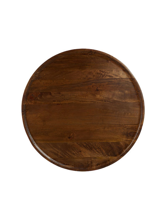 Round Central Coffee Table Pencil 87 Solid Wood Natural / Black M87xP87xH45cm