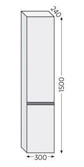 Furnibath Στήλη Μπάνιου Δαπέδου Μ30xΒ24xΥ150cm Γκρι