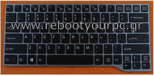 Πληκτρολόγιο Laptop για Fujitsu Lifebook E733 E744 E734 E743 με Πλαίσιο & με Backlit σε Μαύρο χρώμα
