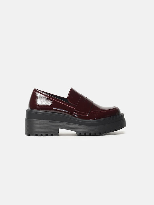 InShoes Lackleder Damen Loafers in Burgundisch Farbe