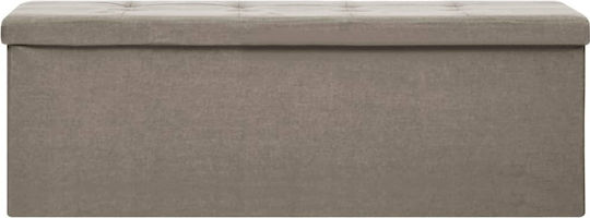Stool For Living Room Collapsible With Storage Space Upholstered with Fabric Bench Τaupe 110x38x38cm