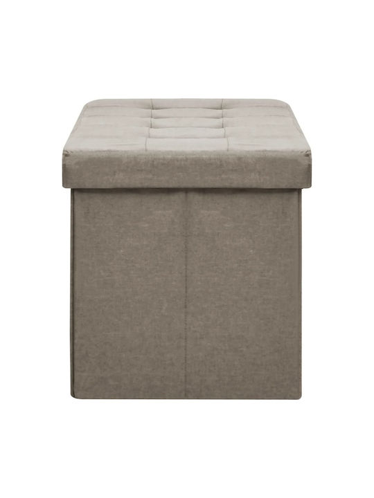 Hocker Für das Wohnzimmer Klappbar Mit Stauraum Gepolstert mit Stoff Bank Τaupe 110x38x38cm